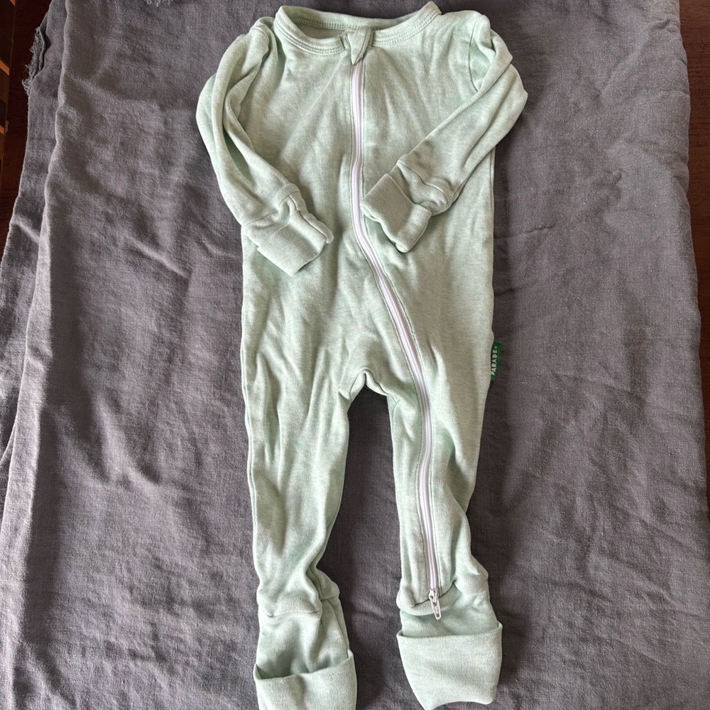 Organic cotton pajamas in mint green